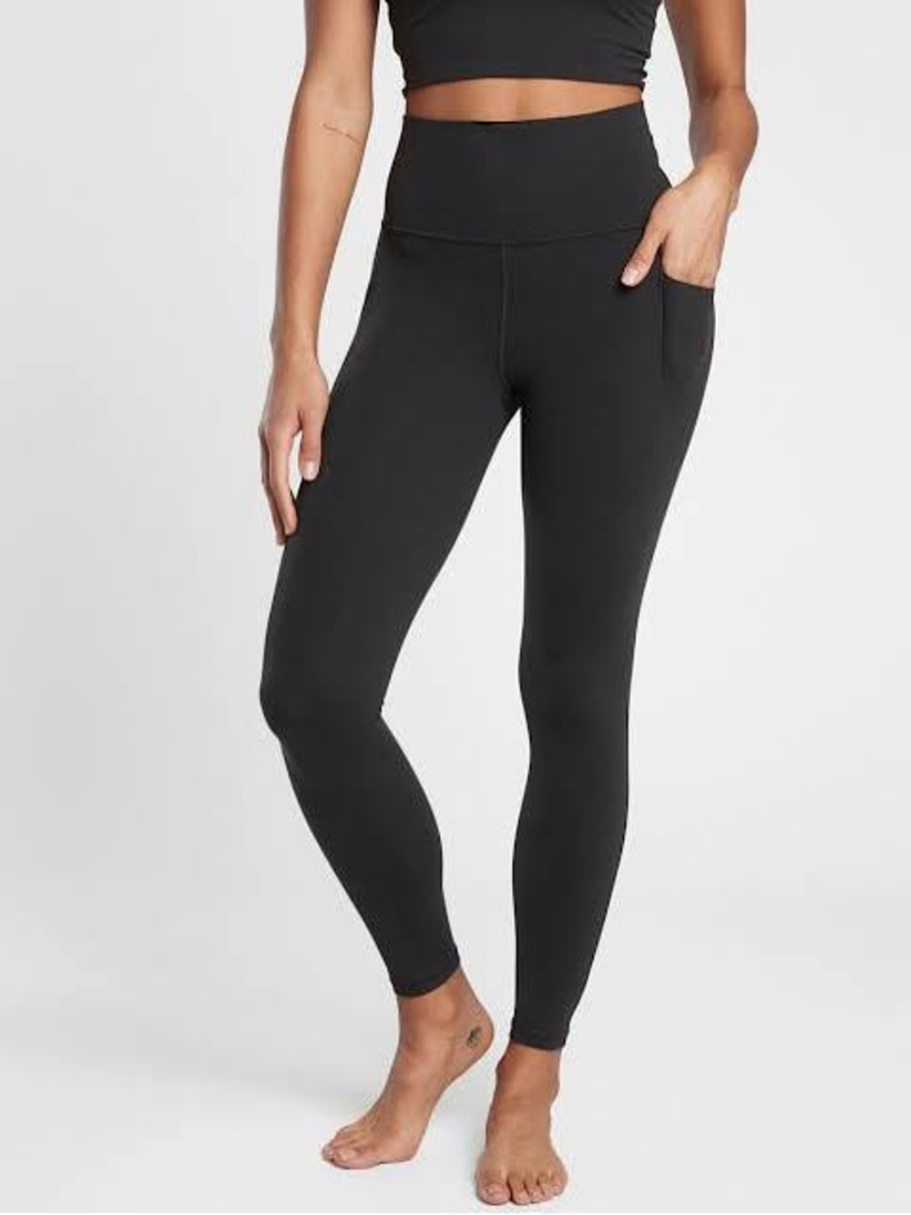 Athleta Salutation Stash Legging, size Small TALL, color black (full length)